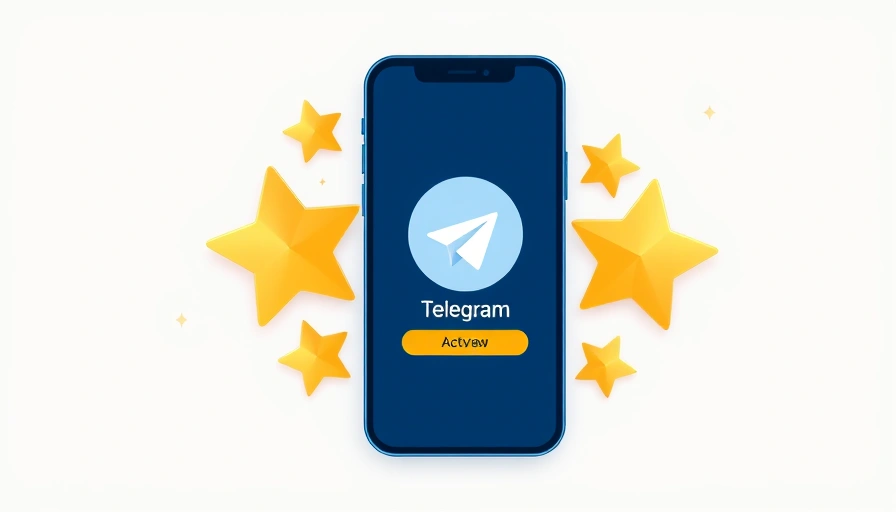 Illustration: Shining golden Telegram Stars, symbolizing purchase, surround a minimalistic Telegram Premium subscription icon on a light background. The design emphasizes the convenience and speed of 
